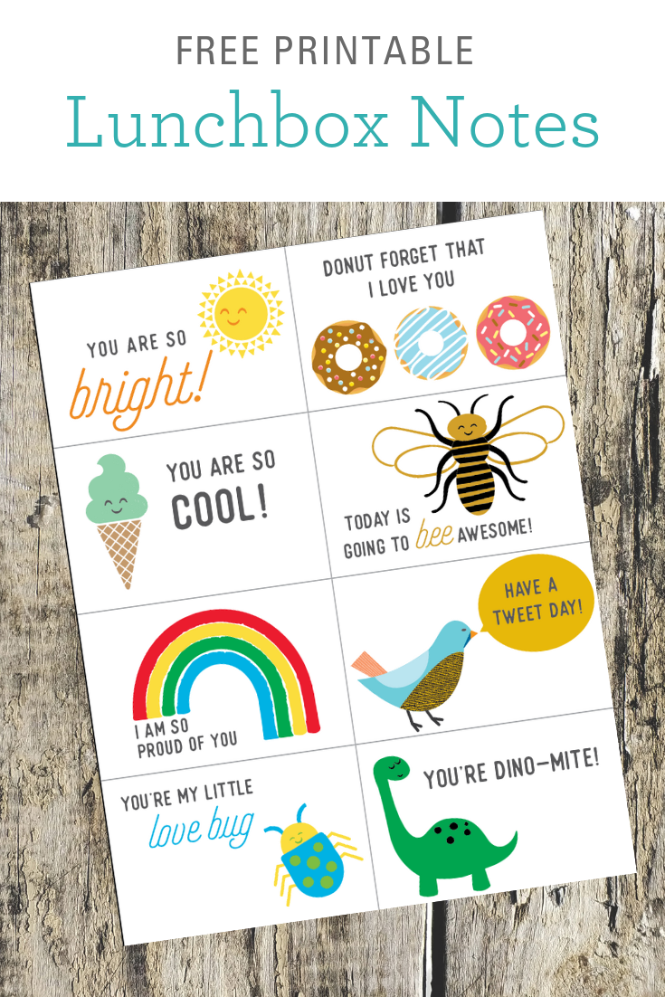 Free lunchbox printable notes for kids