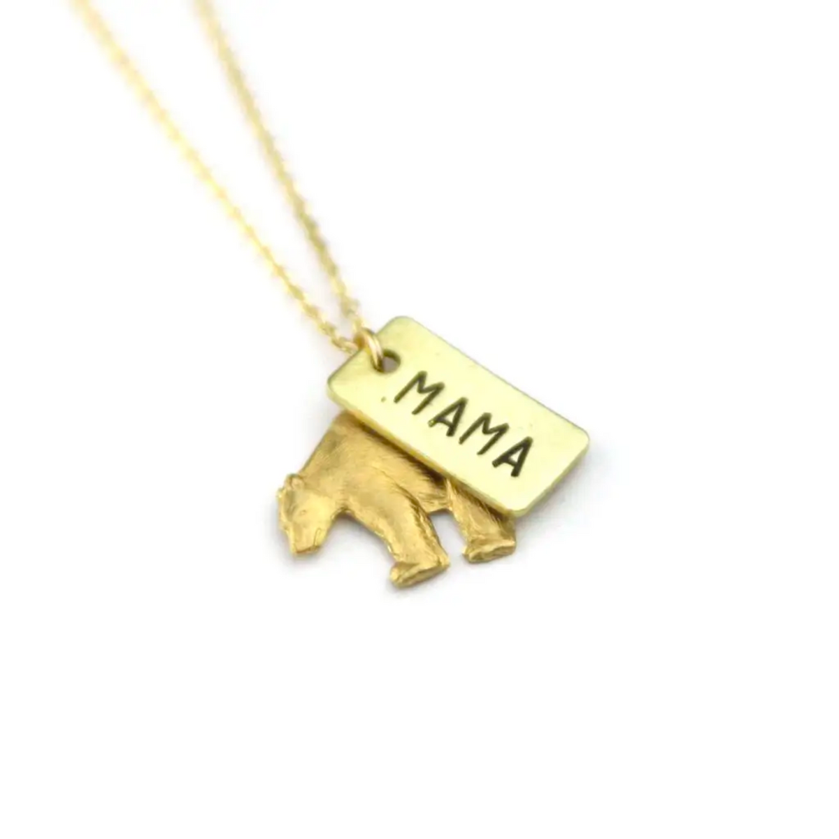 Mama Bear Rectangle Layer Necklace