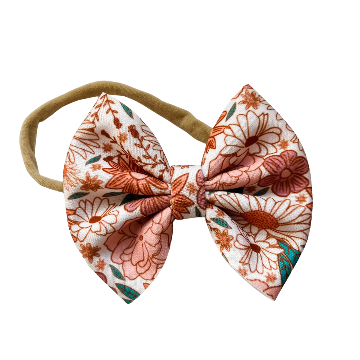 Muted Floral Baby Bow Headband