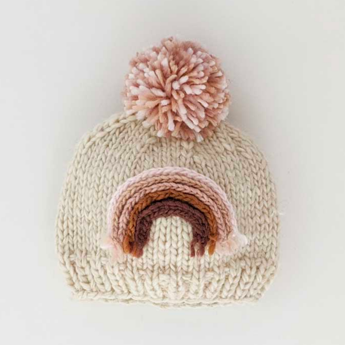 Mauve Rainbow Knit Beanie Hat