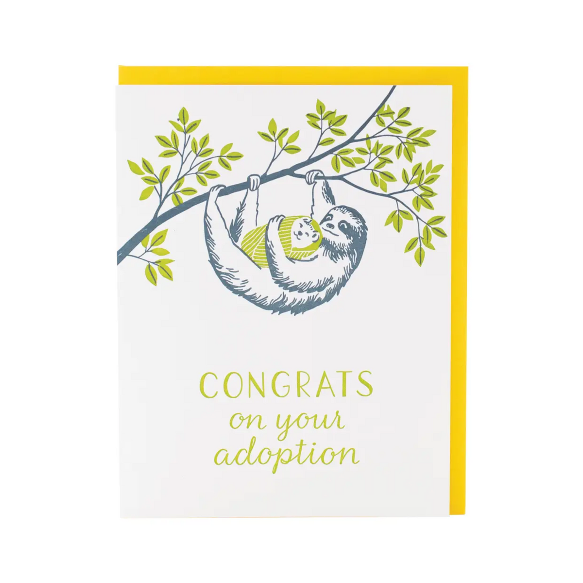 Sloths Baby Adoption Card