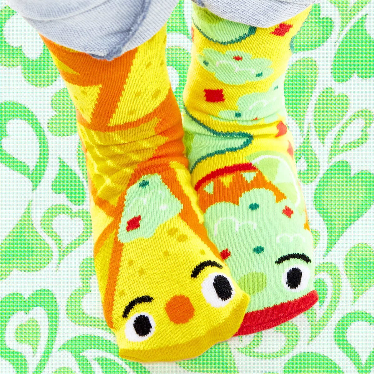 Chips &amp; Guac Mismatched Non-Slip Kids Socks