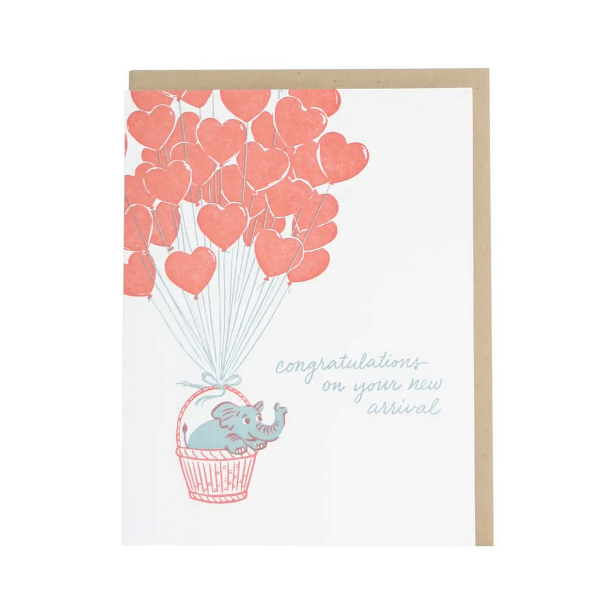 Elephant and Balloons Baby Card