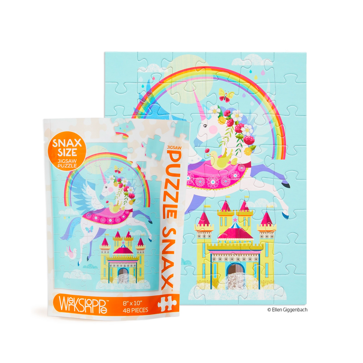 Rainbow Unicorn 48 Piece Kids Puzzle Snax