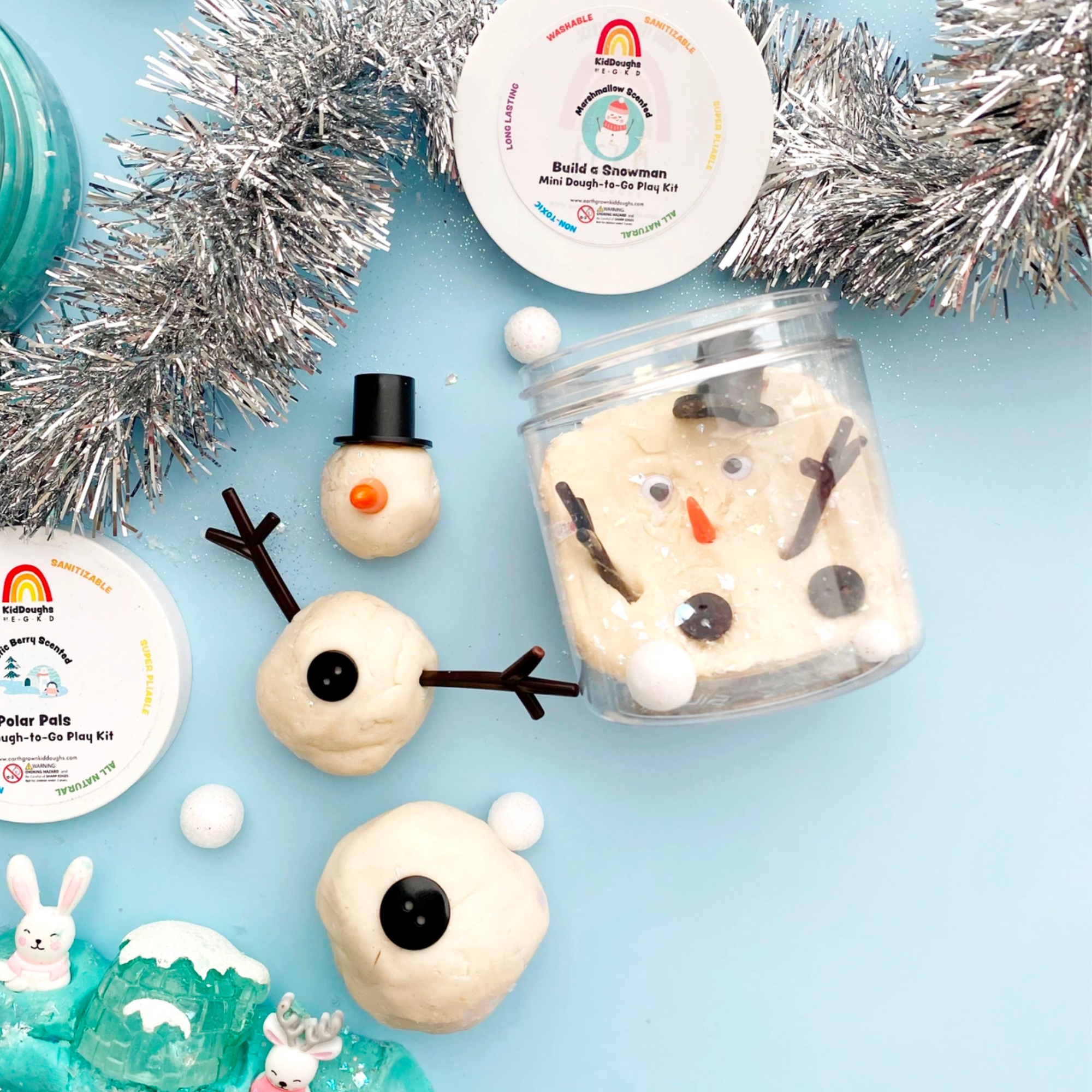 Snowman Mini Dough To Go - Sweetpea and Co.