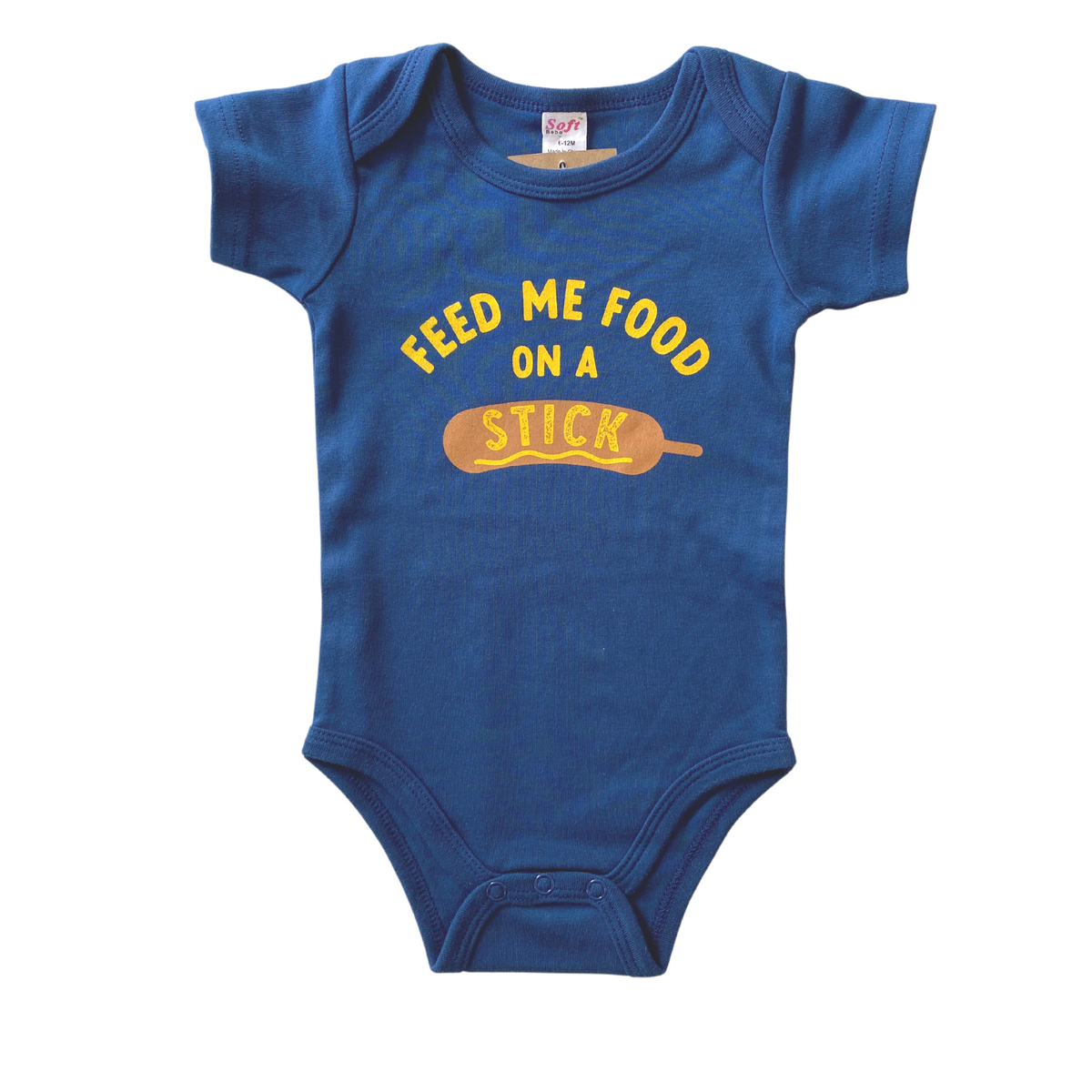 Feed me Food on a Stick baby bodysuit