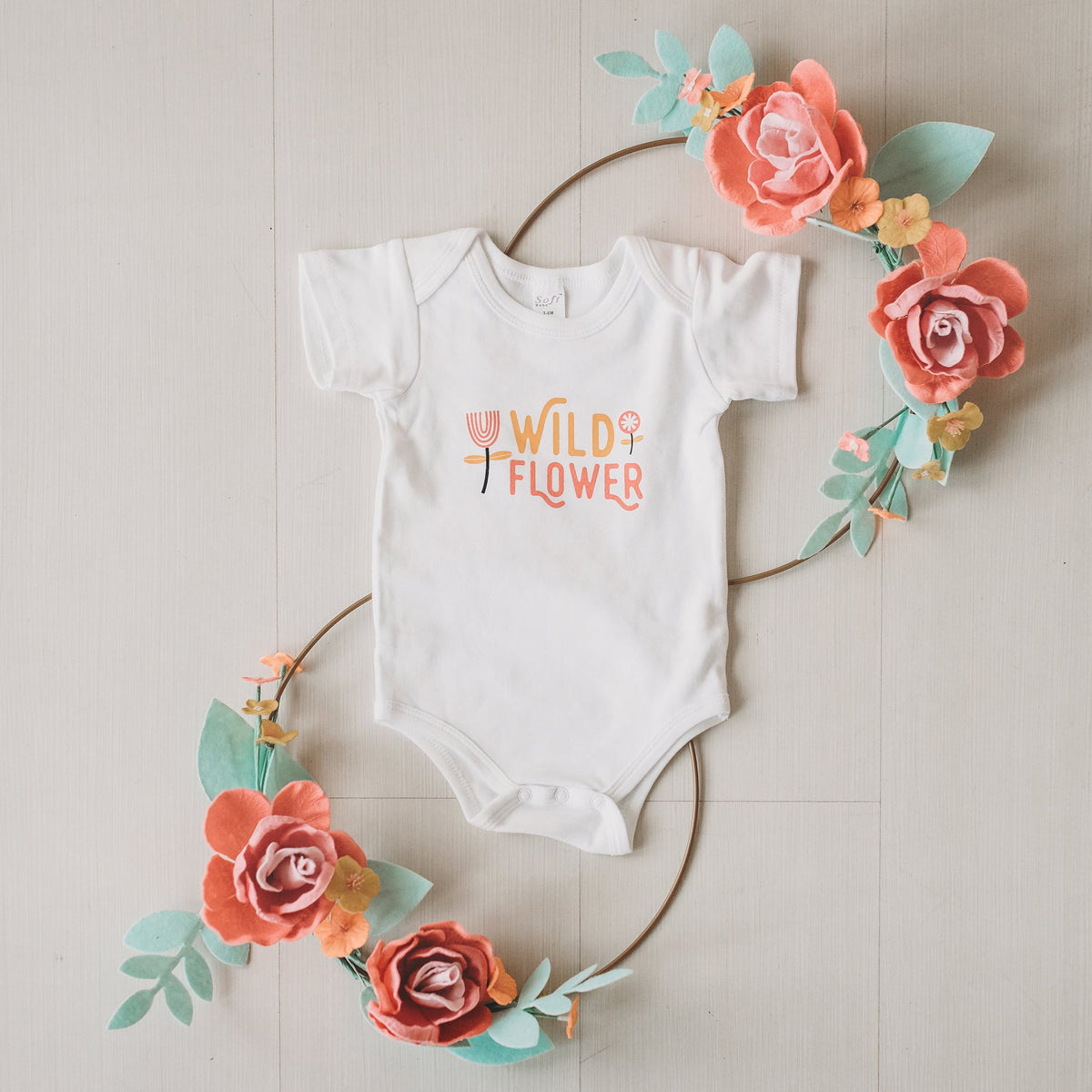 PRE-ORDER - Wild Flower baby bodysuit / onesie - Sweetpea and Co.