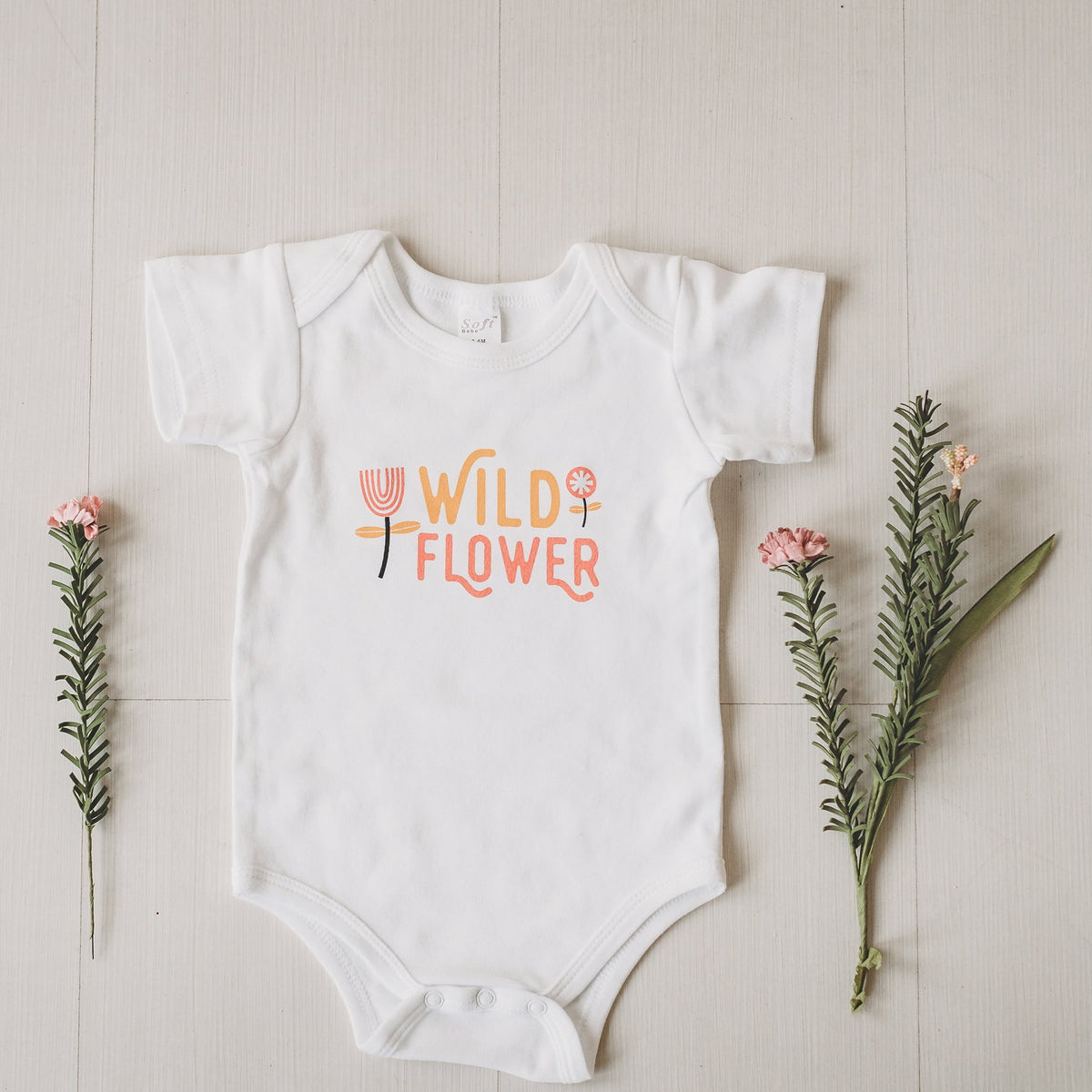 PRE-ORDER - Wild Flower baby bodysuit / onesie - Sweetpea and Co.