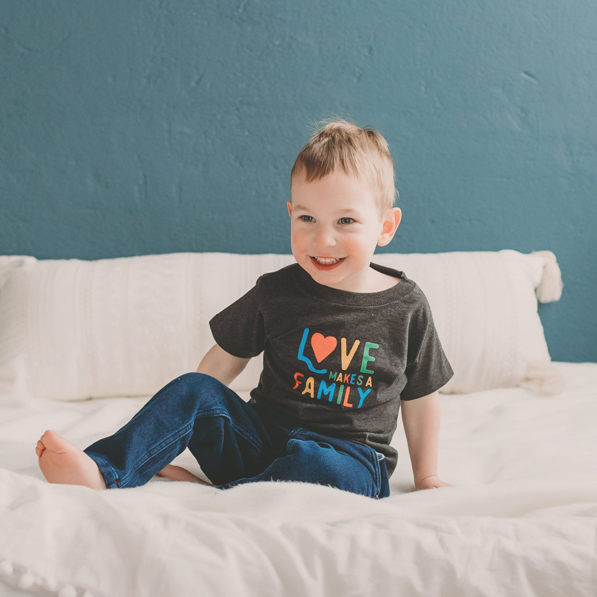 Love Makes a Family Kid&#39;s T-shirt - Sweetpea and Co.