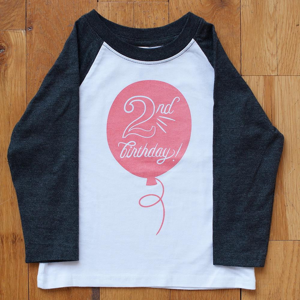Second Birthday in Coral Raglan Tee - Sweetpea and Co.