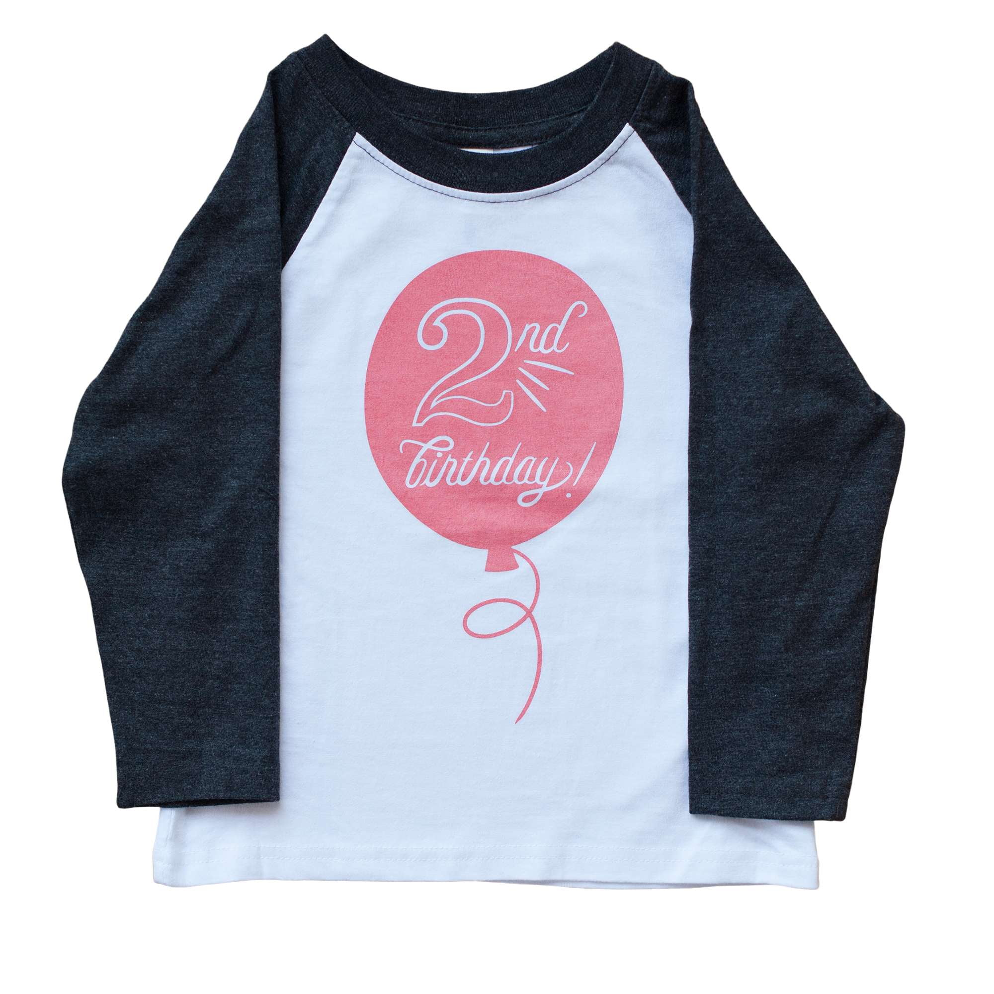 Second Birthday in Coral Raglan Tee - Sweetpea and Co.