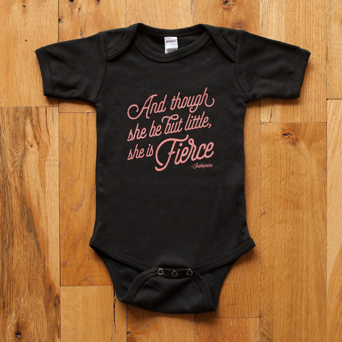 She is Fierce in Black Baby Bodysuit - Sweetpea and Co.