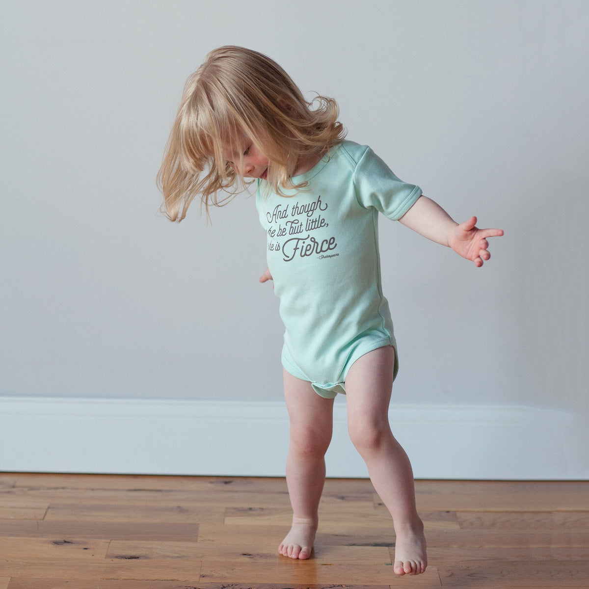 She is Fierce in Mint Baby Bodysuit - Sweetpea and Co.