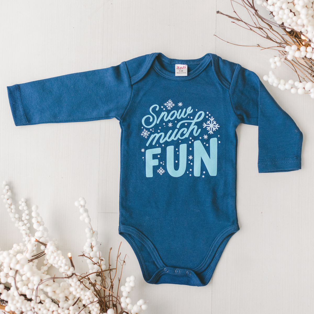 Snow Much Fun Christmas Baby Bodysuit