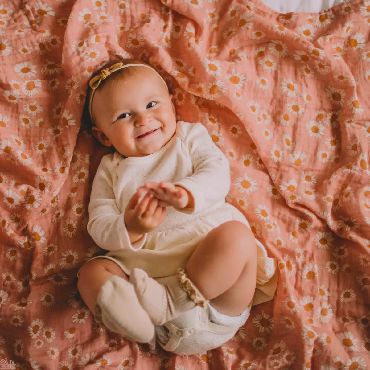 Muslin Swaddle Baby Blanket - Daisy