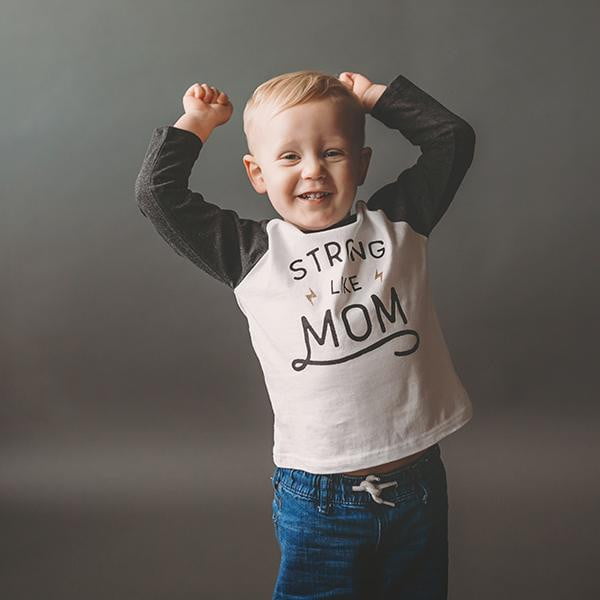 Strong Like Mom Raglan Tee - Sweetpea and Co.