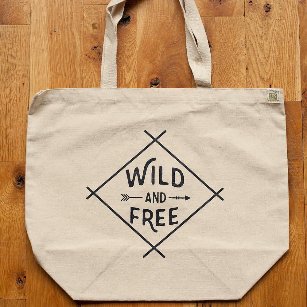 Wild and Free recycled cotton tote bag - Sweetpea and Co.