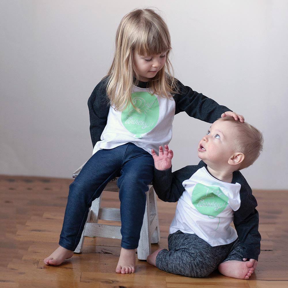 Second Birthday in Mint Raglan Tee - Sweetpea and Co.
