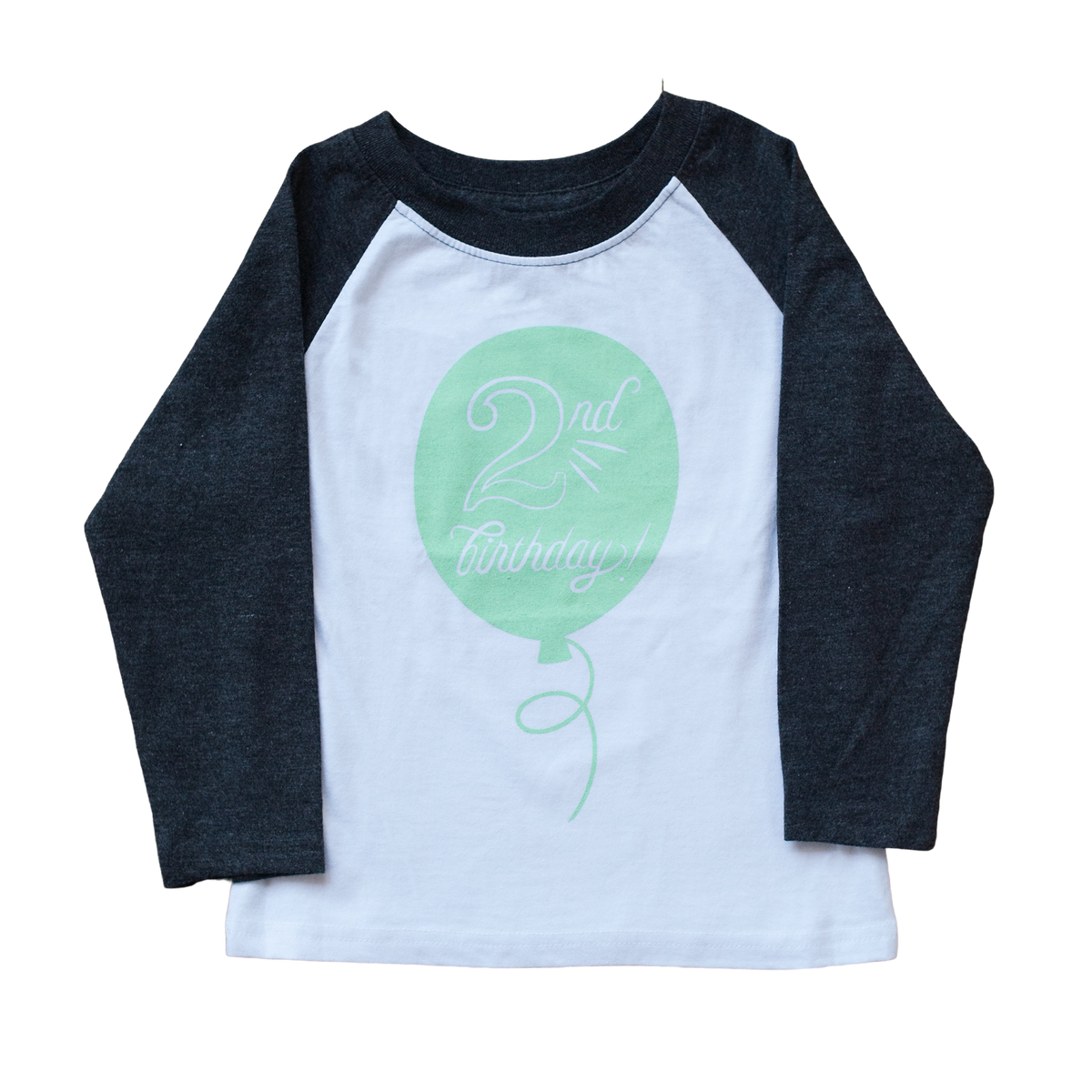 Second Birthday in Mint Raglan Tee